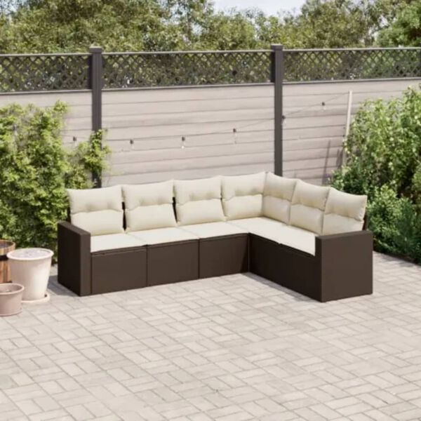 vidaXL Garden Sofa Set Brown