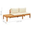vidaXL Garden Bench Cream white, Natural wood