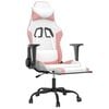 vidaXL Gaming Chair White and Pink 75% PVC, 5% cotton, 20% polyester