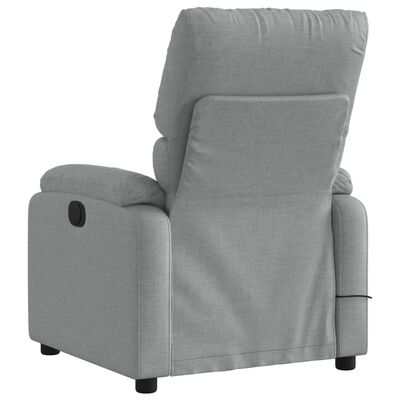 vidaXL Massage Recliner Chair Light Gray Fabric