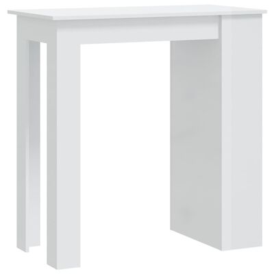 vidaXL Bar Table with Storage Rack High Gloss White 40.2"x19.7"x40.7"