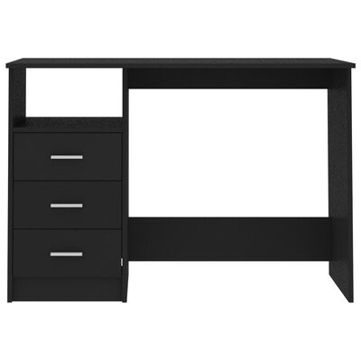 vidaXL Desk with Drawers Black 43.3"x19.7"x29.9" Engineered Wood