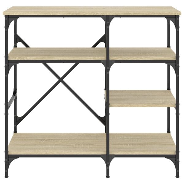 vidaXL Baker's Rack Sonoma Oak 35.4"x15.7"x33.1" Engineered Wood and Metal