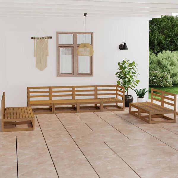 vidaXL Garden Lounge Set Honey brown Solid pine wood Large Modular
