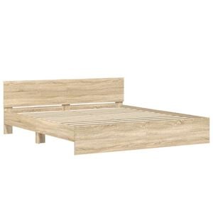 vidaXL Bed Frame Sonoma 75.98 x 79.92 in Engineered Wood