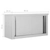 vidaXL Kitchen Wall Cabinet with Sliding Doors 35.4"x15.7"x19.7" Stainless Steel