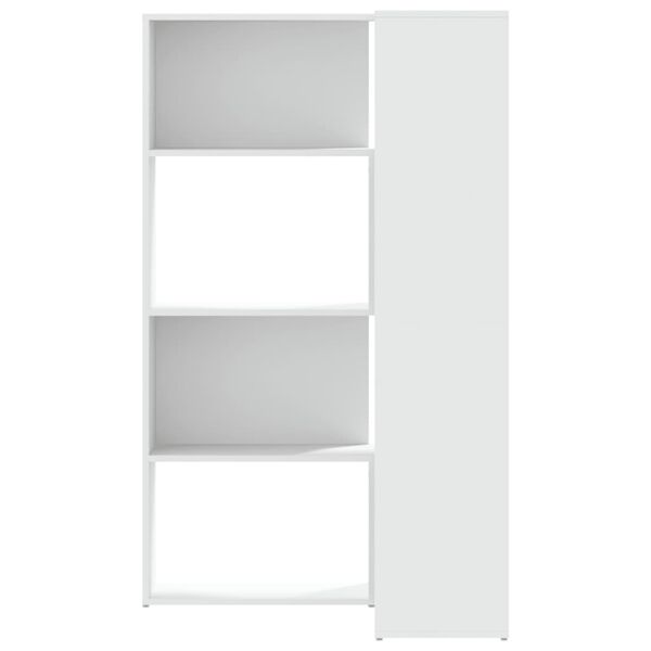 vidaXL Corner Bookcase White Engineered Wood Medium Corner Bookcase