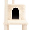 vidaXL Cat Tree Cream Engineered wood, plush, sisal Medium Modern