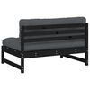 vidaXL Middle Sofa Black Solid pine wood Middle sofa size Modular