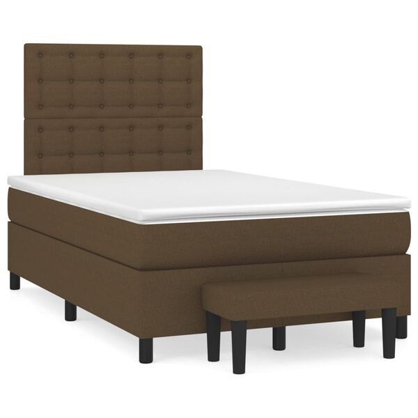vidaXL Box Spring Bed with Mattress Dark brown