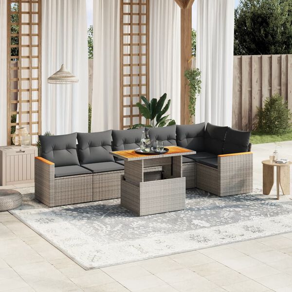 vidaXL Garden Sofa Set Grey