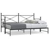 vidaXL Daybed With Trundle Black Steel 29.5x74.8 in
