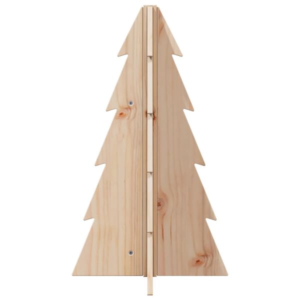 vidaXL Wooden Christmas Tree Natural wood color Solid pine wood Medium