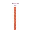 vidaXL Work Rope Orange 0.24 " 82.0 ' Polypropylene
