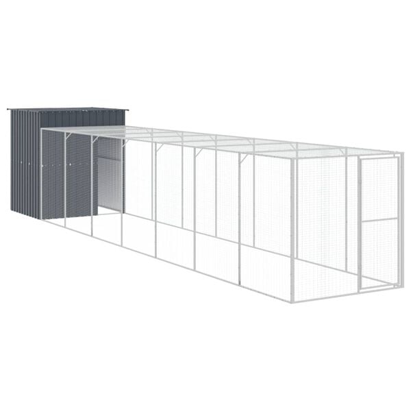 vidaXL Chicken Cage Anthracite Galvanized Steel Large Durable