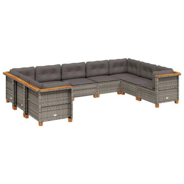 vidaXL Garden Sofa Set Grey