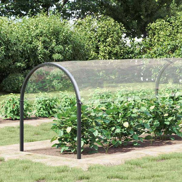 vidaXL Plant Cover Transparent and White PVC 6.6 x 26.2 ft Foldable