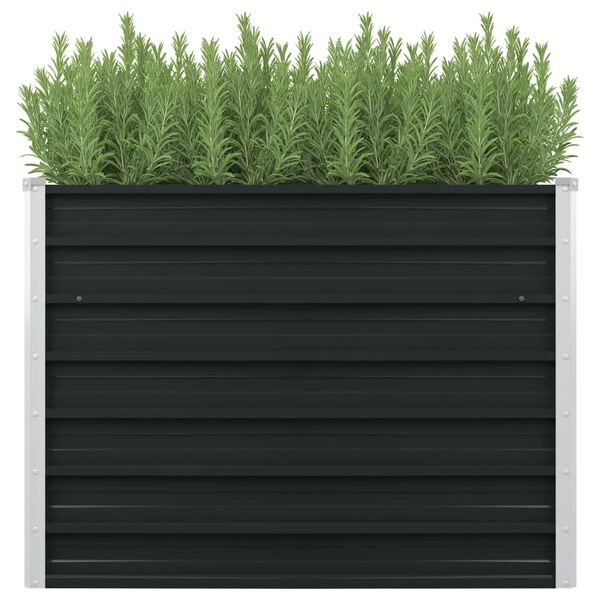 vidaXL Raised Garden Bed Anthracite Galvanized steel 39.4 x 39.4 x 30.3 in