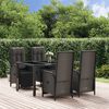 vidaXL Garden Dining Set Black