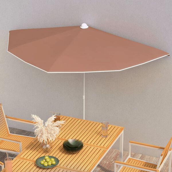 vidaXL Garden Parasol Terracotta Fabric (100% polyester), Steel