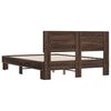 vidaXL Bed Frame Brown oak Engineered wood, metal, plywood Double Bed
