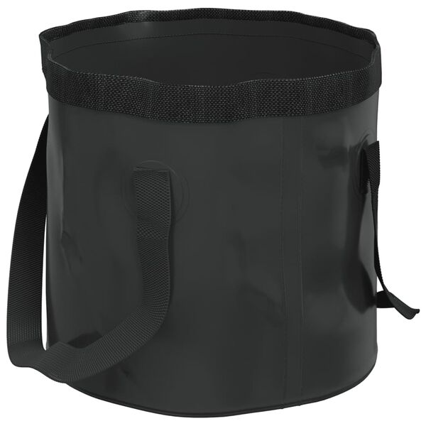 vidaXL Folding Buckets 2 pcs Black 5.3 gal PVC