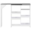 vidaXL Bar Table White with grey top Engineered wood Compact Bar Table