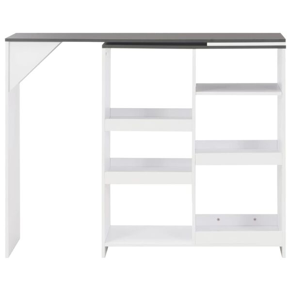 vidaXL Bar Table White with grey top Engineered wood Compact Bar Table