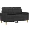 vidaXL Sofa Set Black Polyester, Plywood, Metal, Foam Large Sofa Set