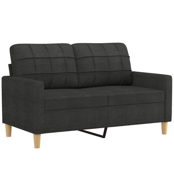 vidaXL Sofa Set Black Polyester, Plywood, Metal, Foam Large Sofa Set