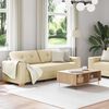vidaXL Sofa 2 pcs Cream Linen-blend Fabric