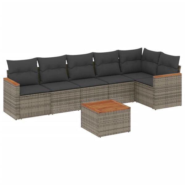 vidaXL Garden Sofa Set Grey PE rattan L Modular Garden Sofa Set