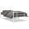 vidaXL Bed Frame White Steel Single Bed Frame Rectangular Modern