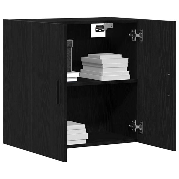 vidaXL Wall-mounted Cabinet Black Oak 23.62 x 12.20 x 23.62 in