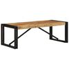 vidaXL Coffee Table Natural Wood Solid Mango Wood, Powder-Coated Iron