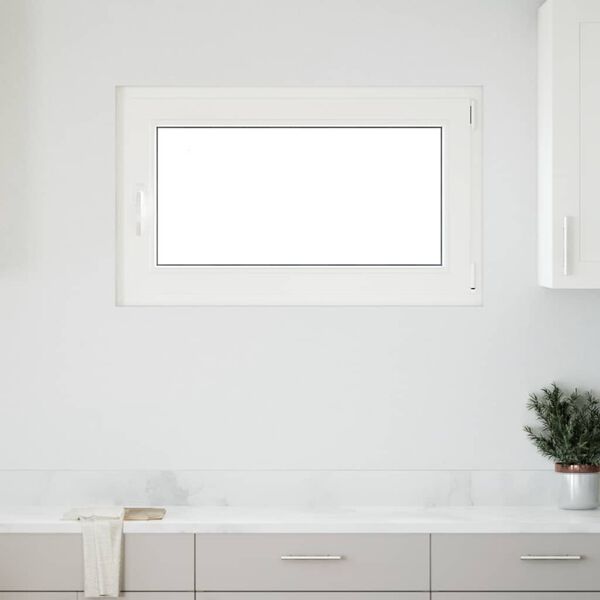 vidaXL Basement Window "RISOR" 39.4x23.6" Tilt&Turn DIN Right White