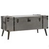 vidaXL Coffee Table Silver MDF, Aluminum, Steel, Polyester Large Storage