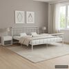 vidaXL Bed Frame White Powder-coated metal Super King Durable