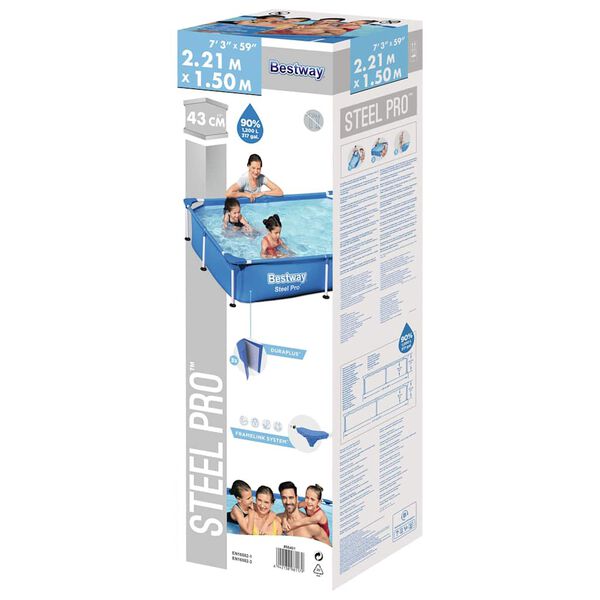 Bestway Swimming Pool Blue Steel frame Large Durable Above Ground Pool