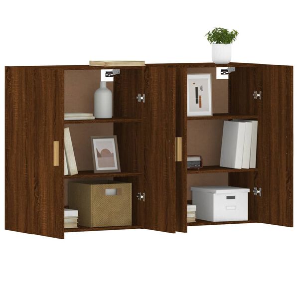 vidaXL Wall Mounted Cabinet Set of 2 Brown oak