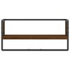 vidaXL Wall Shelf Brown Oak Engineered wood, metal