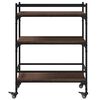 vidaXL Kitchen Trolley Brown Oak 25.6"x15.7"x34.1" Engineered Wood