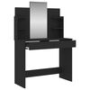 vidaXL Dressing Table Black Engineered wood, Glass 37.8x15.4x55.9 in
