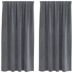 vidaXL Blackout Curtains 2 pcs Light Grey 55.12 x 68.90 in Velvet
