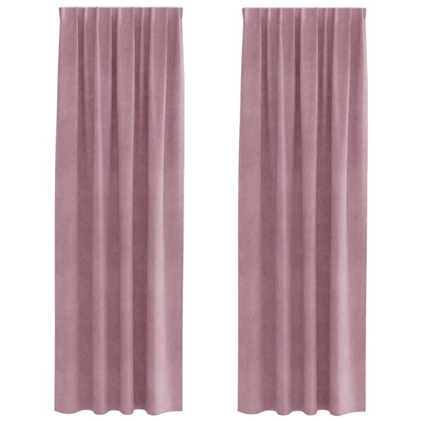 vidaXL Blackout Curtains 2 pcs Dark Pink 55.12 x 96.46 in Velvet