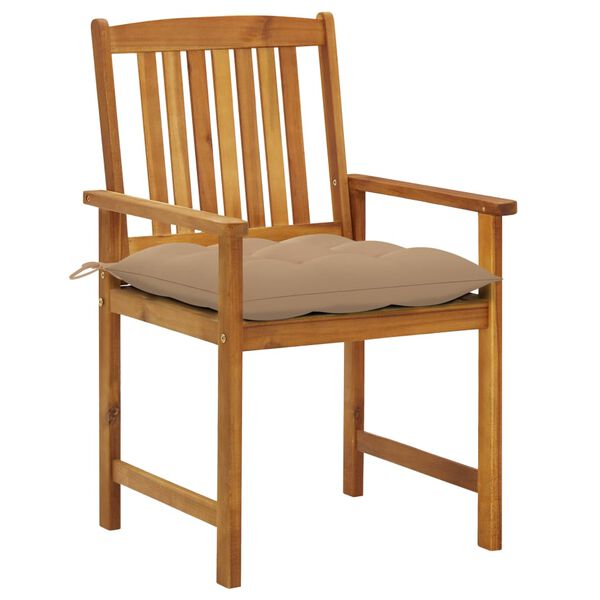 vidaXL Patio Chair Set of 4 Brown Solid Acacia wood Medium Durable