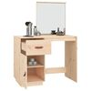 vidaXL Cosmetic Desk Natural Pine Solid Pine Wood 37.4 x 19.7 x 52.8 in