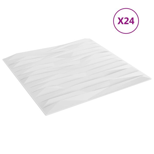 vidaXL Wall Panels 24 pcs White 19.7"x19.7" XPS 64.6 ft&sup2; Stone