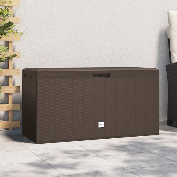 vidaXL Storage Box Brown Polypropylene Medium Garden Storage Box