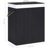 vidaXL Bamboo Laundry Basket with Single Section Black 21.9 gal
